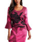 ფოტო #3 პროდუქტის Women's Floral-Print Flared-Sleeve Sweater Dress