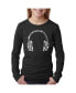 ფოტო #1 პროდუქტის Big Girl's Word Art Long Sleeve T-Shirt - Music Note Headphones