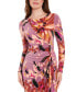 ფოტო #3 პროდუქტის Women's Printed Hardware-Trim Draped Dress