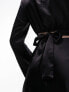 Фото #8 товара Topshop co-ord wrap waist satin top in black