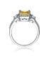 ფოტო #5 პროდუქტის Sterling Silver Yellow Cubic Zirconia Halo Coctail Ring