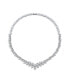 ფოტო #2 პროდუქტის Fashion Bridal Multi Marquise Leaf Starburst AAA CZ Statement Collar V Necklace Matching Chandelier Dangle Earrings Jewelry Set For Women Wedding Prom Pageant