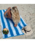 Фото #2 товара Oversized Extra Thick Luxury Beach Towel (35x70 in., 600 GSM), Pinstriped, Soft Ringspun Cotton Resort Towel