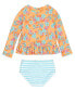 ფოტო #2 პროდუქტის Toddler Girls Long Sleeve Ruffle Hem Rash Guard 2-Piece