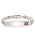 ფოტო #2 პროდუქტის Sterling Silver Rhodium-plated Medical ID Figaro Link Bracelet