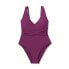 Фото #4 товара Women's Ribbed Plunge Twist-Front One Piece Swimsuit - Shade & Shore