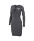Women's Charcoal Green Bay Packers Lace Up Long Sleeve Dress
