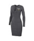 ფოტო #3 პროდუქტის Women's Charcoal Green Bay Packers Lace Up Long Sleeve Dress