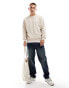 Фото #2 товара Jack & Jones oversized crew neck sweatshirt in beige