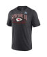 ფოტო #3 პროდუქტის Men's Heather Charcoal Kansas City Chiefs Super Bowl LVII Tri-Blend Triangle Strategy T-shirt