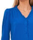 Women's Ruffled Button Front 3/4-Sleeve Blouse Синий, XS - фото #3