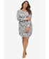 ფოტო #3 პროდუქტის Plus Size Long Sleeve Henley Sleepshirt