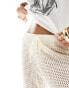 4th & Reckless minori crochet beach trouser co-ord in cream