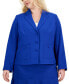 Plus Size Crepe Three-Button Flounce-Skirt Suit