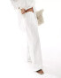 Фото #2 товара ASOS DESIGN pull on trouser with linen in white