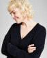 ფოტო #3 პროდუქტის Women's Raglan-Sleeve V-Neck Sweater, Created for Macy's