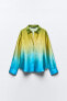 Satin shirt with tie-dye effect