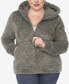 ფოტო #1 პროდუქტის Plus Size Hooded Sherpa Jacket