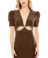 ფოტო #2 პროდუქტის Women's Ieena Plunge Neck Puff Sleeve Cut Out Gown