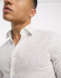 Calvin Klein slim shirt in white mini geo print