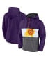Фото #1 товара Men's Purple, Gray Phoenix Suns Anorak Flagrant Foul Color-Block Raglan Hoodie Half-Zip Jacket
