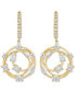 ფოტო #3 პროდუქტის EFFY® Diamond Multi-Cut Interlocking Circle Dangle Hoop Earrings (1 ct. t.w.) in 14k Gold