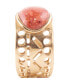 Pharaoh Genuine Sponge Coral Orange Egyption Oval Band Ring