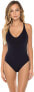 Фото #1 товара Sunsets 274848 Women's Veronica Low V Neck One Piece Swimsuit, Black, Large