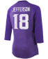 Фото #2 товара Women's Justin Jefferson Purple Minnesota Vikings Team Player Name Number Tri-Blend Raglan 3/4 Sleeve T-shirt