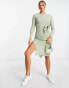 Brave Soul Eddie knitted dress with slit in sage green