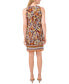 Women's Paisley Keyhole Sleeveless Shift Dress