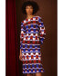 ფოტო #5 პროდუქტის Women's Printed Long-Sleeve Midi Dress