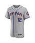 Men's Francisco Lindor Gray New York Mets Road Authentic Player Jersey