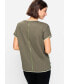 Фото #3 товара Women's 100% Cotton Short Sleeve Abstract Palm Print T-Shirt