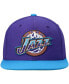 Фото #3 товара Men's Purple and Turquoise Utah Jazz Hardwood Classics Team Two-Tone 2.0 Snapback Hat