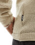 Фото #4 товара Only & Sons crew neck textured knit jumper in beige