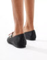 Glamorous bow ballet flats in black and cream