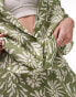 Фото #4 товара Topshop Tall block floral print shirt and trouser pyjama set in green