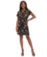 ფოტო #1 პროდუქტის Petite Floral-Sequin Short-Sleeve Dress