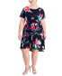 Фото #1 товара Plus Size Printed Tied-Side Fit & Flare Dress