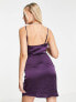 Фото #2 товара JJXX ruched satin mini dress in purple