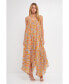 ფოტო #4 პროდუქტის Women's Pleated Waterfall Maxi Dress