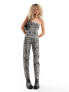 Фото #3 товара Basic Pleasure Mode crowd print corset co-ord in grey