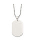 Stainless Steel Polished Dog Tag on a Cable Chain Necklace