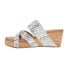 Corkys Sparkler Metallic Studded Rhinestone Wedge Womens Silver Casual Sandals