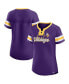 ფოტო #1 პროდუქტის Women's Purple Minnesota Vikings Original State Lace-Up T-shirt