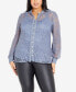 Фото #1 товара Plus Size Jade Lace Long Sleeve Shirt Top