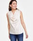 Фото #1 товара Women's Sleeveless Cowlneck Blouse, Created for Macy's