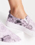 ASOS DESIGN Wide Fit Dotty slip on plimsolls in lilac celestial print