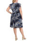 Plus Size Printed Flutter-Sleeve Dress